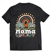 [VidiAmazing] Womens Homeschool Mama ? Homeschooling Mom Rainbow Teach at Home ds3830 T-Shirt