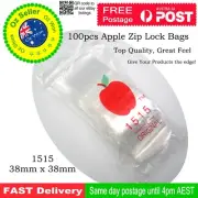 Apple Bags Baggies 1515 Ziplock 100 Brand Mini Reusable Small Zip Lock New 38mm
