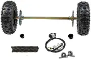 740mm Rear Axle Kit 35 Chain Sprocket+ 6" Wheels Tyres Quad Trike ATV Go Kart