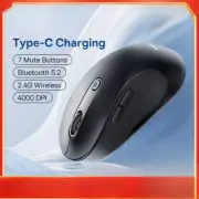 Wireless Mouse Ty Uetooth 5.2 4000 DPI Computer Laptop Mute Mice Ergonomic Mouse