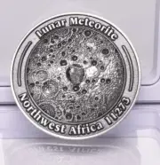 LUNAR METEORITE NWA in COLLECTORS COIN 11273 Found 2017 Algeria MT130