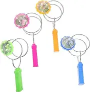 Totority Boys Girls Gyro Toys with Flashing Lights 4 Pack Inertia Spinning Wheel Toys Kids Sensory Play and Relaxation
