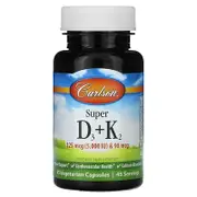 Carlson, Super D3 + K2, 45 Vegetarian Capsules