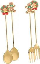 WATIIFUFU 1 Set Party Cutlery Party Stainless Steel Tableware Metal Fork Spoon Dessert Spoon Metal Spoon Fork Kit Cartoon Food Cutlery Kit Cartoon Cutlery Kit