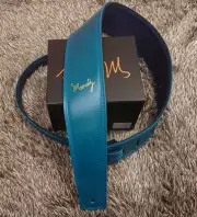Moody 2.5 Suade Backed Guitar Strap - Blue/Navy