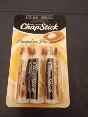 Chapstick Pumpkin Pie Holiday Edition 3 Pack Lip Balm Gloss Fall Flavor