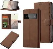 [YocoverTech] for Google Pixel 8a 5G Wallet Case,for Pixel 8a 5G Case[6.1"] Retro Matte PU Leather Wallet Flip Cover with RFID Blocking Card Slots Magnetic Closure Kickstand Cover-Brown