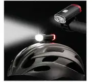 Bike Helmet Light, USB Rechargeable Dual Front Rear Bright Bike Light,IPX3 Water Resistant Portable Bicycle Light for All Road Cyclists(Black)