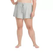 Stars Above Sleepwear Womens Plus Size 3X Sleep Shorts Drawstring Heather Gray