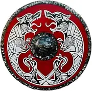 Medieval Wooden Viking Dragon Face Shield Authentic Norse Warrior Design