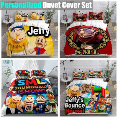 Jeffy Puppet 3D Duvet Cover Pillowcas Doona Bedding Set Single Double Queen Gift