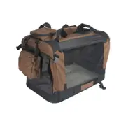 YES4PETS Large Fordable Pet Dog Puppy Soft Crate With Curtain-Brown