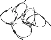 WOONEKY 5pcs Basketball Rope Bracelet for Boys Girls Waxed Cord Sports Bead Bracelet Waterproof Sports Style