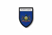 PATCH PATCHES EMBLEM IRON ON GLUE PRINT FLAG world crest usa pennsylvania