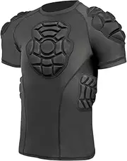 [Jormino] Padded Compression Shirts with Chest, Rib, Shoulder & Back Pads, Impact Protection Shirt for Football, Hockey, Lacrosse