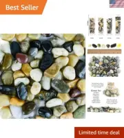 2 lb Bag of Polished River Rocks - Elegant Pebbles for Indoor Plants & Aquariums
