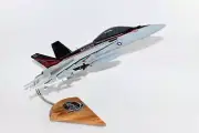 VFA-154 Black Knights F/A-18F Model, Navy, 1/40th (18") Scale, Mahogany