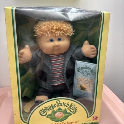 Limited Edition Vintage Cabbage Patch Kid Doll Fuzzy Hair Boy NIB Bo Francis