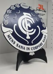 AFL Carlton Blues Football Club Logo Plaque (22 x 23 cm) with stand