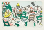 Peter KINGSTON Wattle Tea Rooms - LAST ONE - Original Signed Etching, Melbourne
