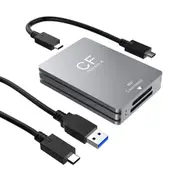 CFexpress Type A and SD Dual Slot Memory Card Reader, 10Gbps USB 3.2 Gen 2 Type A CFexpress Adapter, Compatible with Windows, Mac, Linux, Android