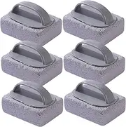 6PCS Pool Pumice Stone Effective Cleaning Grill Stone with Handle Multi Purpose Pumice Stone Heat Resistant Grill Brick Easy to Remove Stain for Swimming Pool Tiles, Sink, BBQ, Pool Pumice Stone