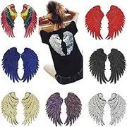Ciieeo Beaded Wings Sticker Sequins Wings Patches Fashionable Clothing Patches for Diy