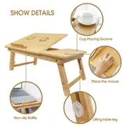 Foldable Computer Laptop Table Adjustable Desk Bed Tray Read Work Dinner Stand