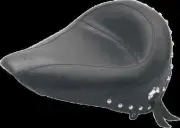 Mustang Black Studded Touring Solo Seat w Conchos Heritage Softail 2000-2006