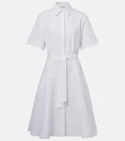 [McQueen] McQueen Cotton poplin shirt dress AU 4 white
