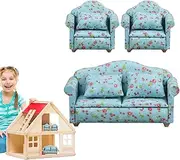 Sofa - Home Sofa, Small Living Room Furniture | Home Furniture, Miniature Accessories, Ladder Living Room Sofa with Pillows for Craft Decoration