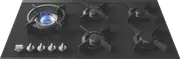 ASKO 90cm 5 Burner Gas on Glass Volcano Cooktop - Matte Black