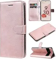[SATURCASE] Case for Google Pixel 7 Pro, Classical PU Leather Flip Magnet Wallet Stand Card Slots Protective Cover with Hand Strap for Google Pixel 7 Pro (XD-Rose Gold)