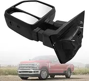 Left Driver Side Tow Mirror Fits for 2023 2024 Ford F250 F350 F450 F600 Support Power Heated with Turn Signal Light Temperature Sensor PC3B17683CD