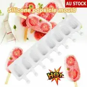 8 Cell Silicone Frozen Ice Cream Mold Juice Popsicle Maker Lolly Pop Mould ZV