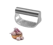 304 Stainless Steel Garlic Press Manual Curved Grinding Chopper Multi-function V