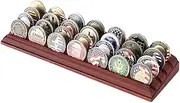 LIUYALO Challenge Coin Holder Display Military Challenge Coin Display Stand Solid Wood 4 Row Coin Rack
