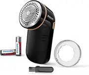 [Versuni] Philips Lint Shaver, Lint Remover for Clothes, Suitable for All Textiles, 2 Height Settings, Battery Operated (2 x AA Batteries Included), Black (GC026/80)
