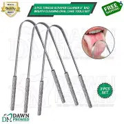 3 Pcs Tongue Scraper Cleaner Set 5" Bad Breath Cleaning Oral Care Dental Tools