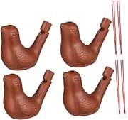 Toddmomy 4pcs Purple Clay Bird Whistle Realistic Bird Sounds Noise Maker for Birthday Favor for Camping and Travel
