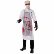 Mad Scientist Evil Psycho Doctor Lab Coat Horror Halloween Adult Mens Costume