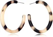 [Halawly] Acrylic Resin Hoop Earrings - Fashion Bohemia Tortoise Shell Large Circle Stud Earrings for Women Girls