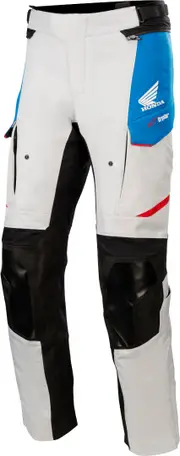 Alpinestars Honda Andes v3 Drystar Motorcycle Textile Pants, grey-blue, Size 4XL for Men Grey Blue