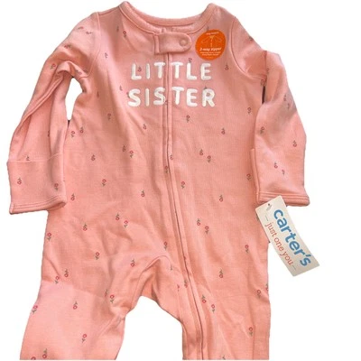 Baby Girls' 'Little Sister' Floral Footed Pajama - Just One You® Made by Carter