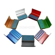 7 Color Dental Autoclave Disinfection FG HP Burs Box Holder Block Stand 24 Holes