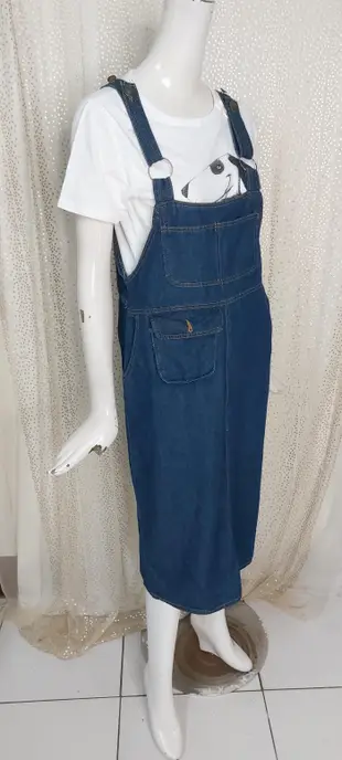 V841精品服飾藍色牛仔單寧背心裙洋裝