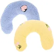 Toddmomy 2pcs Cat Pillow Soft Stuffed U-Shaped Pillow for Pet Sleep Washable Breathable and Easy to Clean