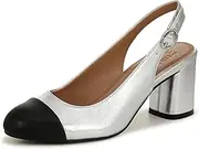 [Naturalizer] Women's Classic Pump, Silver Metallic, 8.5