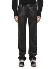 Helmut Lang Hole Punch Leather Worker Pants
