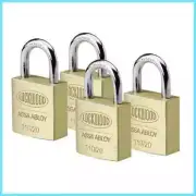 4 Pack Lockwood 20mm Solid Brass 110 Series Padlocks High Security